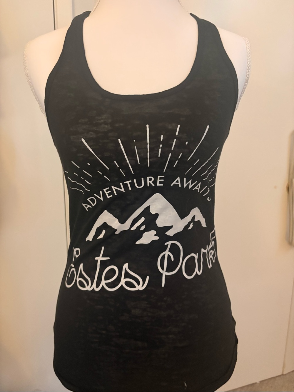 Black Graphic Racerback Tank Top - Adventure Design